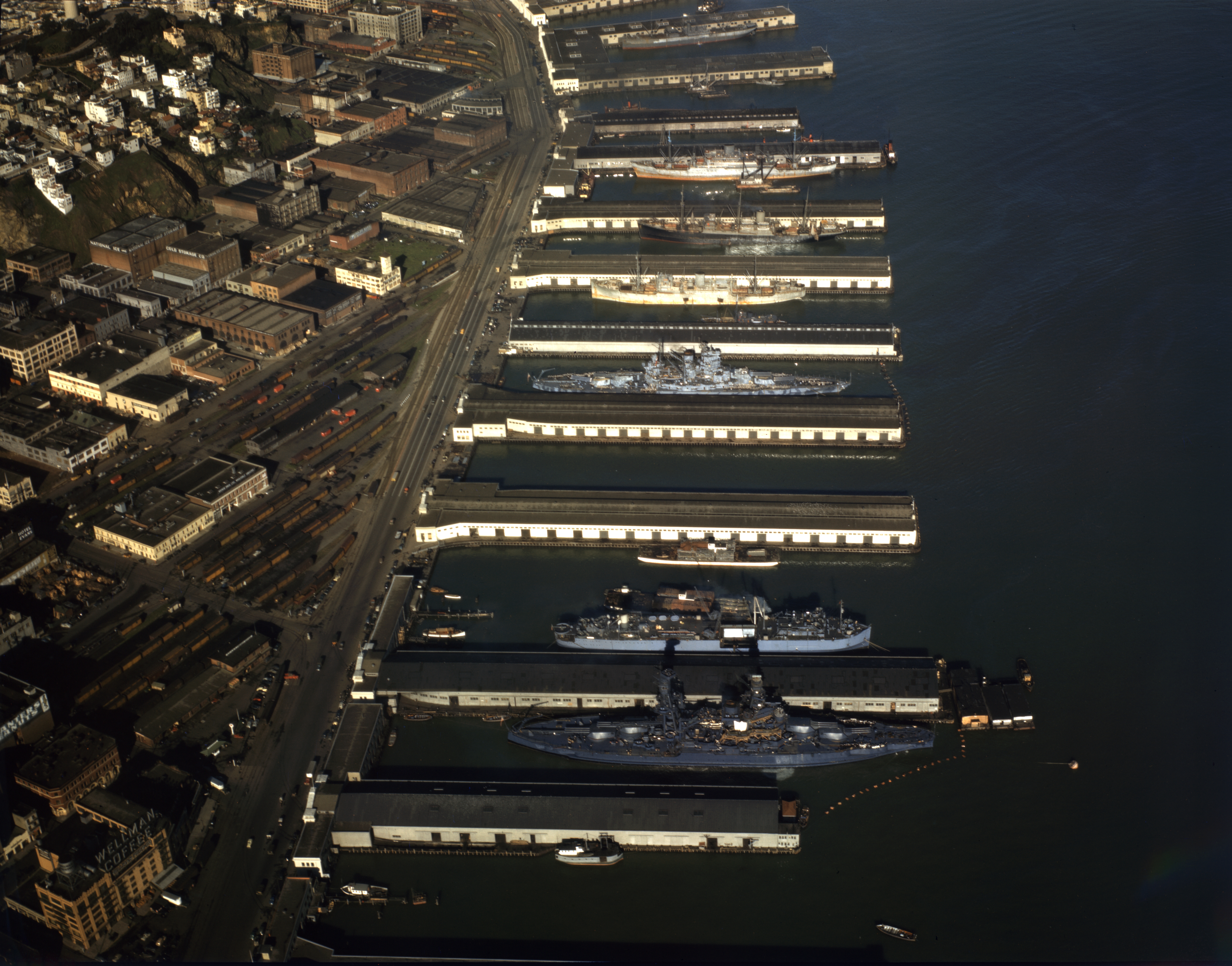 USS Pennsylvania docked at San Francisco pier 3.